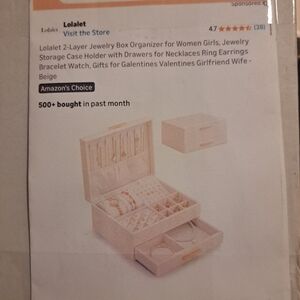 Beige Jewelry Box Organizer for Women